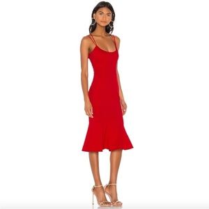 NWT NBD Melody red midi dress